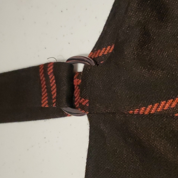 Brown and Orange Pinafore / Overall Dress w/ pockets - Picture 2 of 4